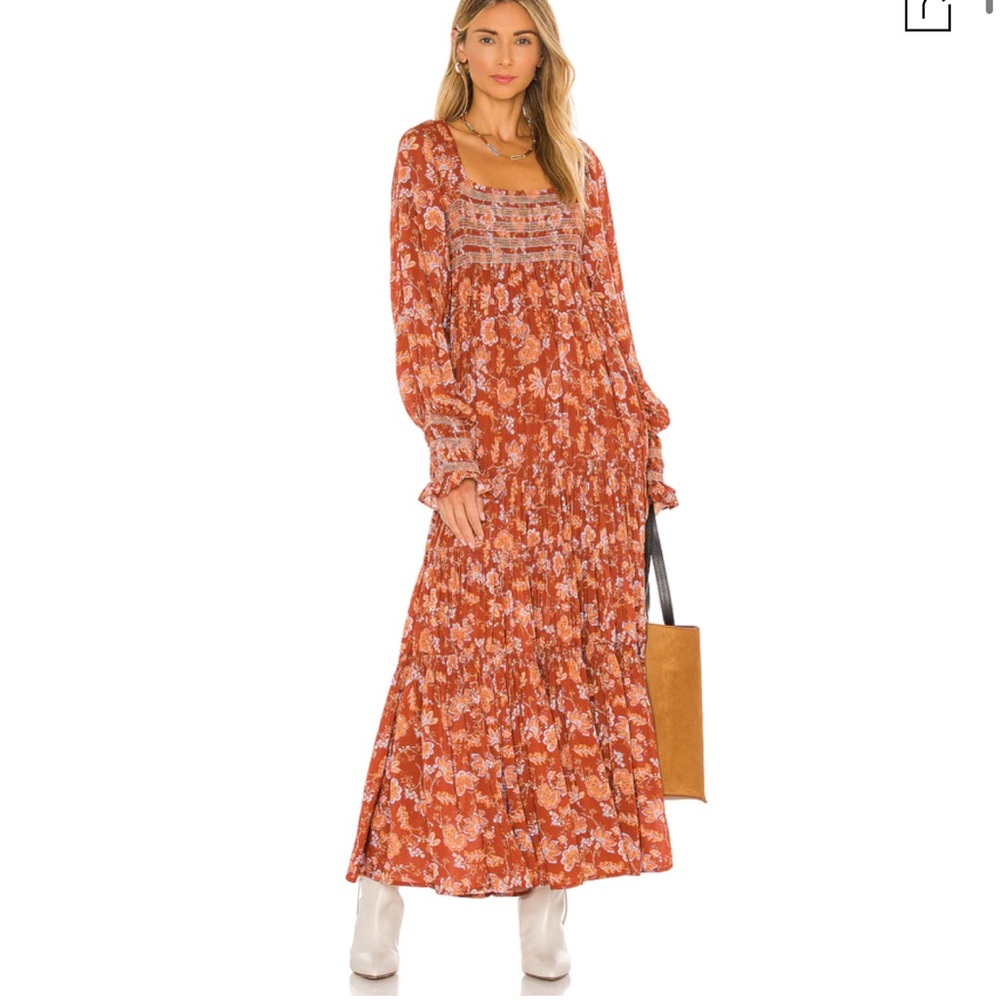 Free People Rust Floral Maxi Dress